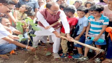 Tree Plantation : मुख्यमंत्री शिवराज सिंह चौहान के साथ बच्चों ने लगाया पीपल का पौधा